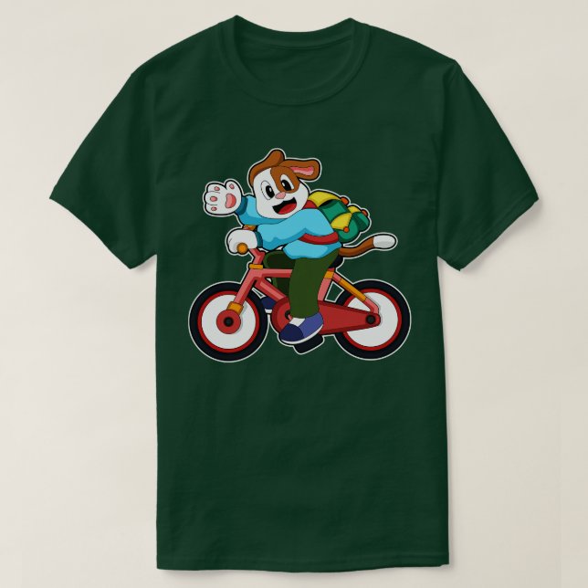 Camiseta Cães com Bicicleta (Frente do Design)