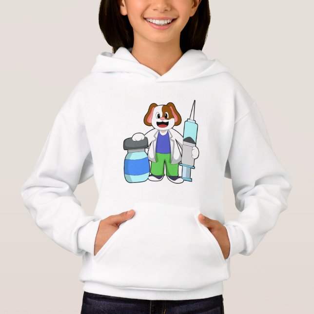 Camiseta Cães como Médico com Seringa (Frente)