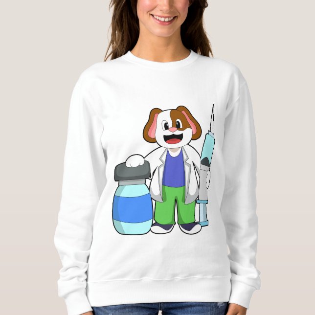 Camiseta Cães como Médico com Seringa (Frente)