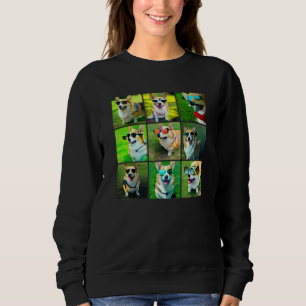 Camiseta Cães Corgi Usando Óculos de Sol Coloridos e Legais