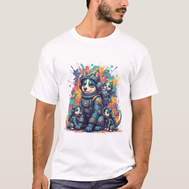Camiseta Cães Cósmicos Equipe Astro (Frente)