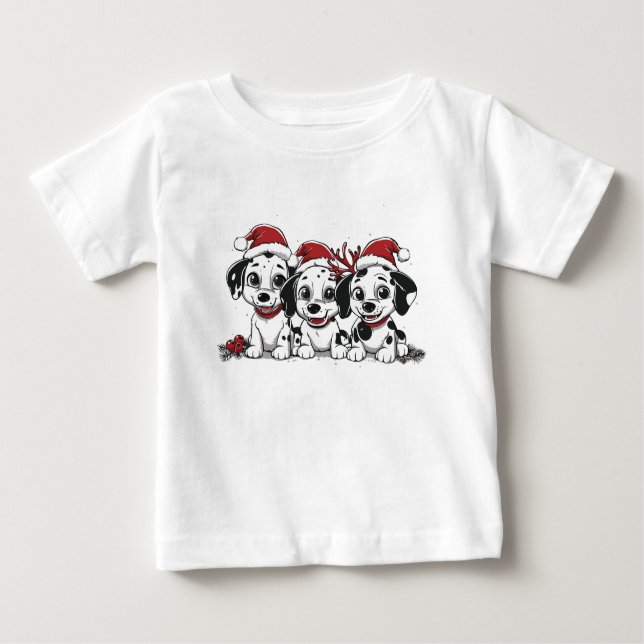 Camiseta Cães Dalmacianos de Natal (Frente)