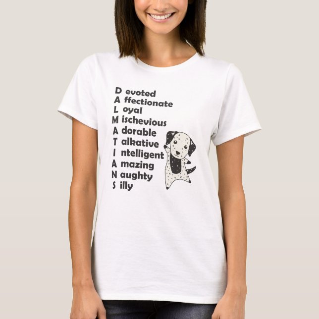 Camiseta Cães Dalmáticos Características Cachorros (Frente)