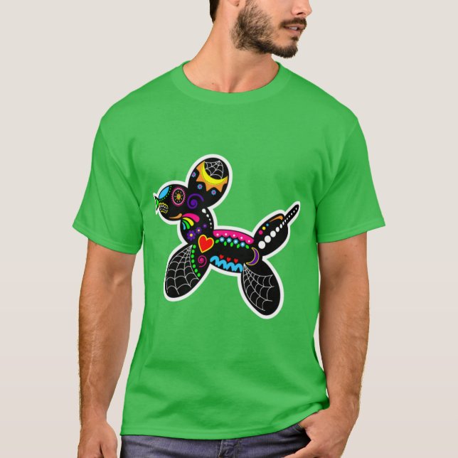 Camiseta Cães de Balão de Caveira de Açúcar (Frente)