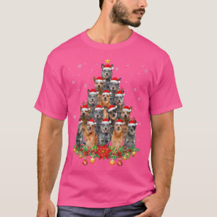 Camiseta Cães de Bovinos Australianos Árvore Natal Sweater
