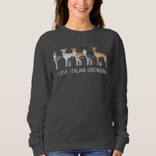 Camiseta Cães de desenho animado Italian Greyhound com text