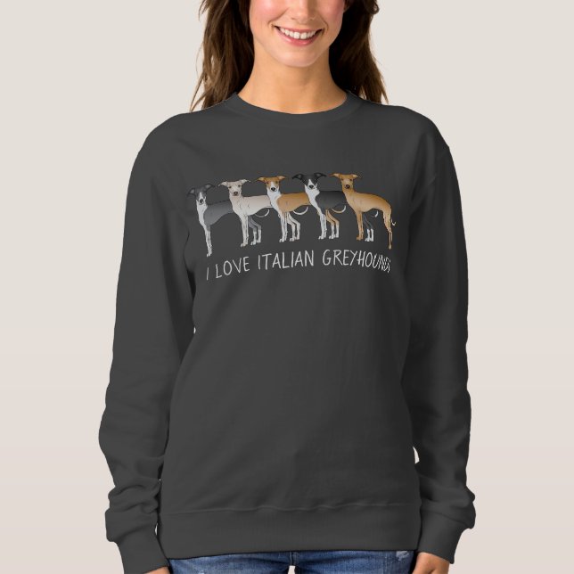 Camiseta Cães de desenho animado Italian Greyhound com text (Frente)