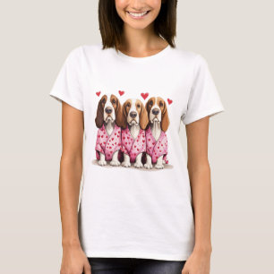 Camiseta Cães de Encaixe do dia de os namorados