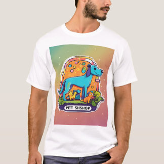 Camiseta Cães de estimação minimalistas inspirados no grafi