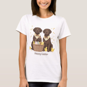 Camiseta Cães de felz pascoa de chocolate Labrador