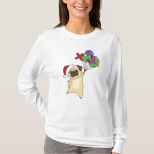 Camiseta Cães de inverno Pug Christmas Snow