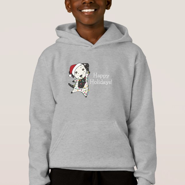 Camiseta Cães de Natal Dalmáticos Cães de inverno Cães de i (Frente)