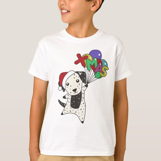 Camiseta Cães de Natal Dalmáticos Cães de inverno Cães de i (Frente)