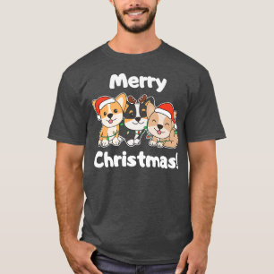 Camiseta Cães de Natal de Corgi Cães de Natal Cães Bons Cãe