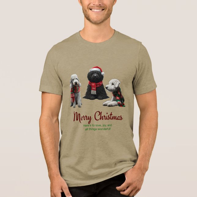 Camiseta Cães de Natal Feliz (Frente)