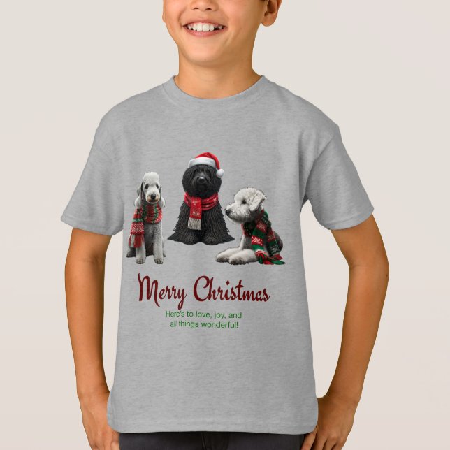 Camiseta Cães de Natal Feliz (Frente)