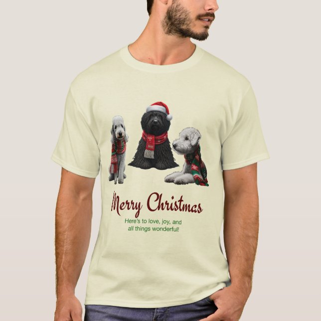 Camiseta Cães de Natal Feliz (Frente)