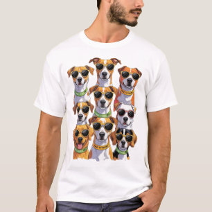 Camiseta Cães de óculos de sol Patas Hidradas