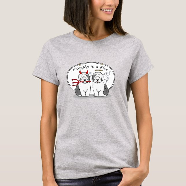 Camiseta Cães de Ovelhas e Velhas Cães de Ovelhas Inglês (C (Frente)
