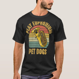Camiseta Cães de Pet Tocam Euphonium Funny Dog Lover e Euph