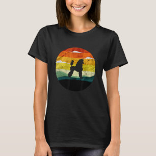 Camiseta Cães de Poodle Retrovisores Animais Sunset 60s 70s