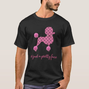 CAMISETA CÃES DE ROSTO BONITO DO POODLE BOLINHAS PINK POODL