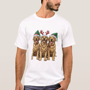 Camiseta Cães de varejo de Ouro de Natal