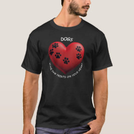 Camiseta Cães deixam pegadas no seu coração