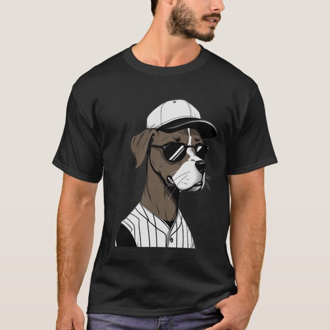 Camiseta Cães Dias De Basebol De Verão (Frente)