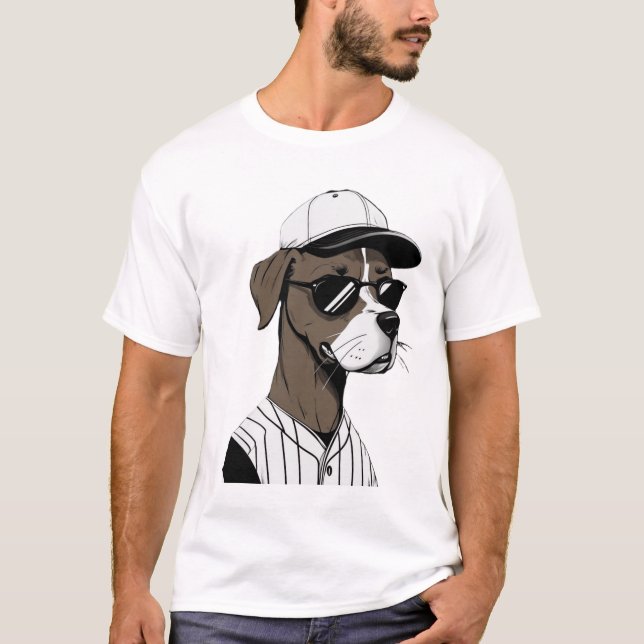 Camiseta Cães Dias De Basebol De Verão (Frente)