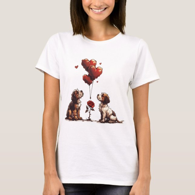 Camiseta Cães dias de os namorados (Frente)