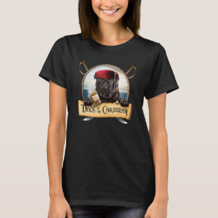 Camiseta Cães do Caribe Cachorro Preto Fofo Pirata