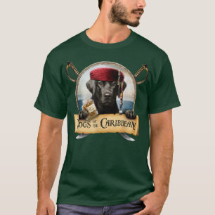 Camiseta Cães Do Caribe - Pirata De Labrador Preto E Bonito
