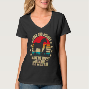Camiseta Cães e Cavalos Me Fazem Feliz Humanos Me Fazem Doe
