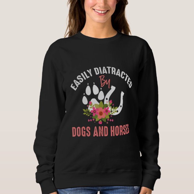 Camiseta Cães E Cavalos Rapariga Equestres (Frente)