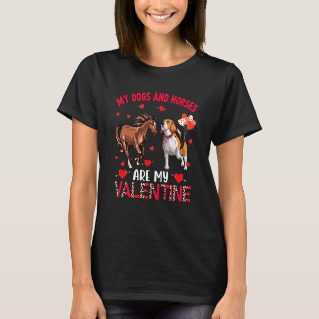 Camiseta Cães E Cavalos São Meu Beagle De Valência Com Cava (Frente)