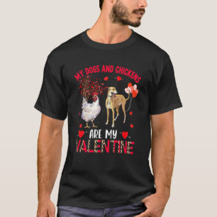 Camiseta Cães E Galinhas São Meu Whippet De Valentim Com C