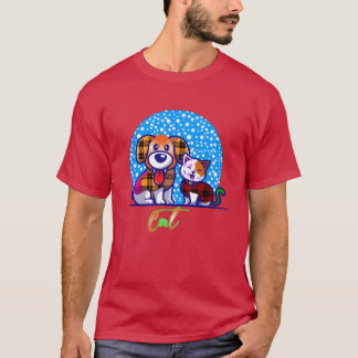 Camiseta Cães E Gatos Amigos Para Sempre