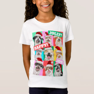Camiseta Cães e Gatos com Barba de Papai Noel