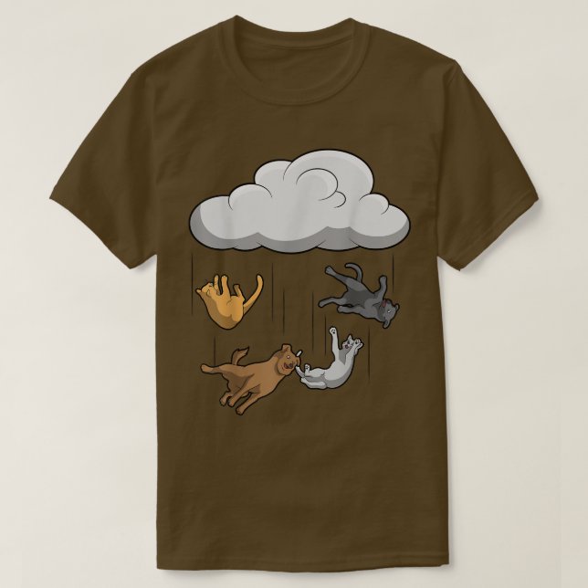 Camiseta Cães e gatos em chuva  (Frente do Design)
