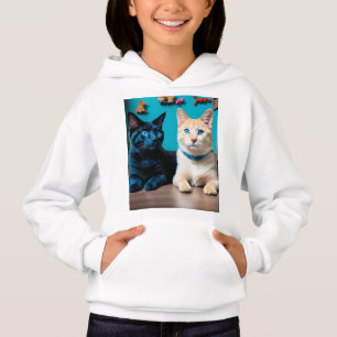 Camiseta Cães e gatos felizes bonitos e adoráveis.