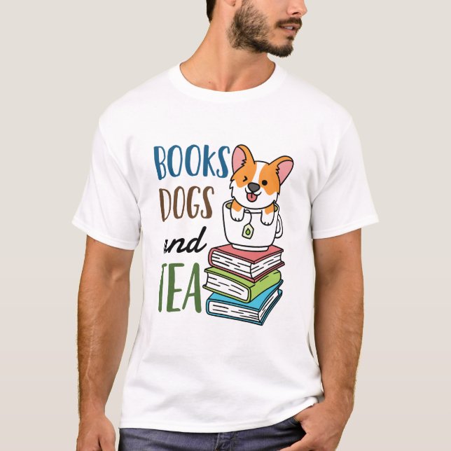Camiseta Cães e Leitura no Fim de Semana do Chá (Frente)