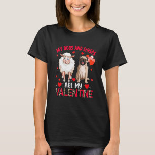 Camiseta Cães E Ovelhas São Meu Pug De São Valentim Com Ove