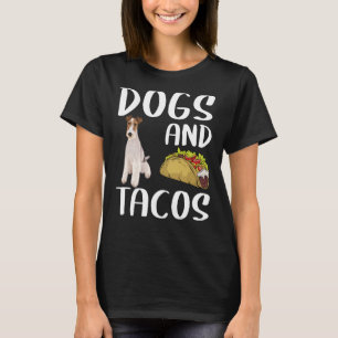 Camiseta Cães e Tacos Fios Fox Terrier Comida mexicana