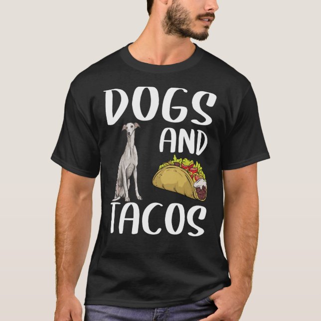 Camiseta Cães e Tacos Greyhound Comida mexicana (Frente)