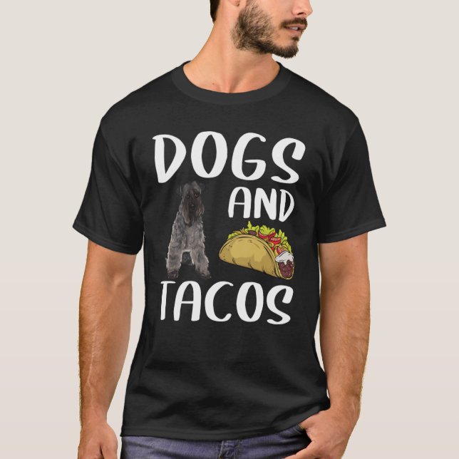 Camiseta Cães E Tacos Kerry Blue Terrier Comida mexicana (Frente)