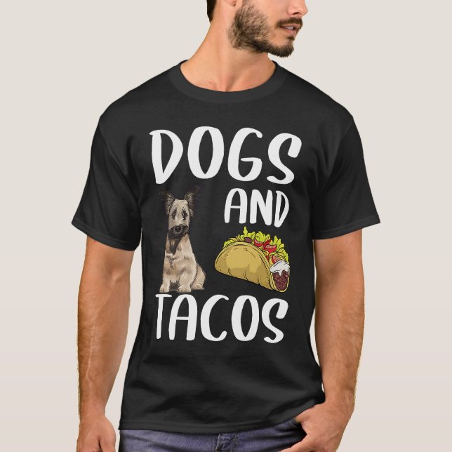 Camiseta Cães E Tacos Skye Terrier Comida Mexicana (Frente)