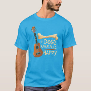 Camiseta Cães e Ukulele Me Fazem Feliz Novidade