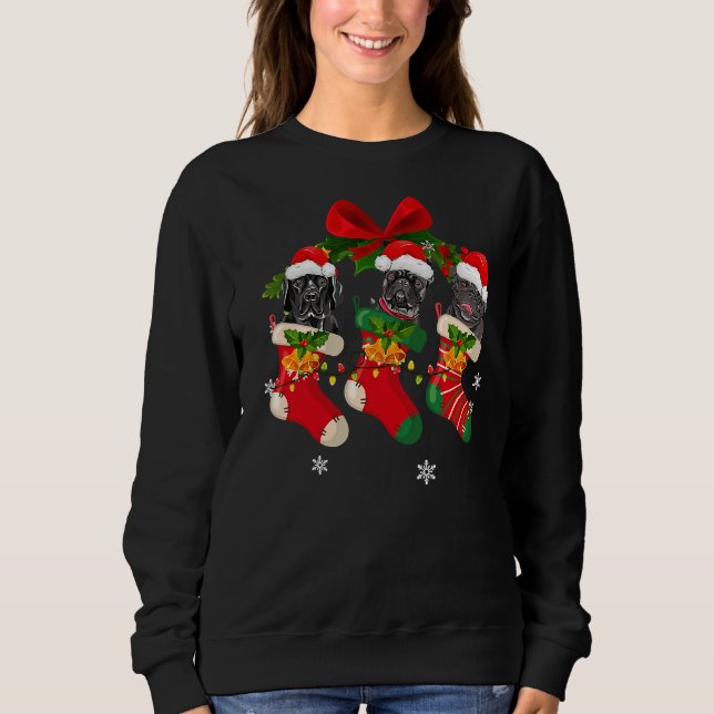 Camiseta Cães Em Meias De Natal Touro (Frente)