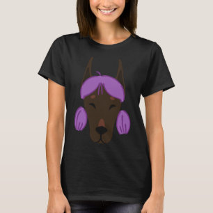 Camiseta Cães Em Wigs Engraçados Doberman Roxo